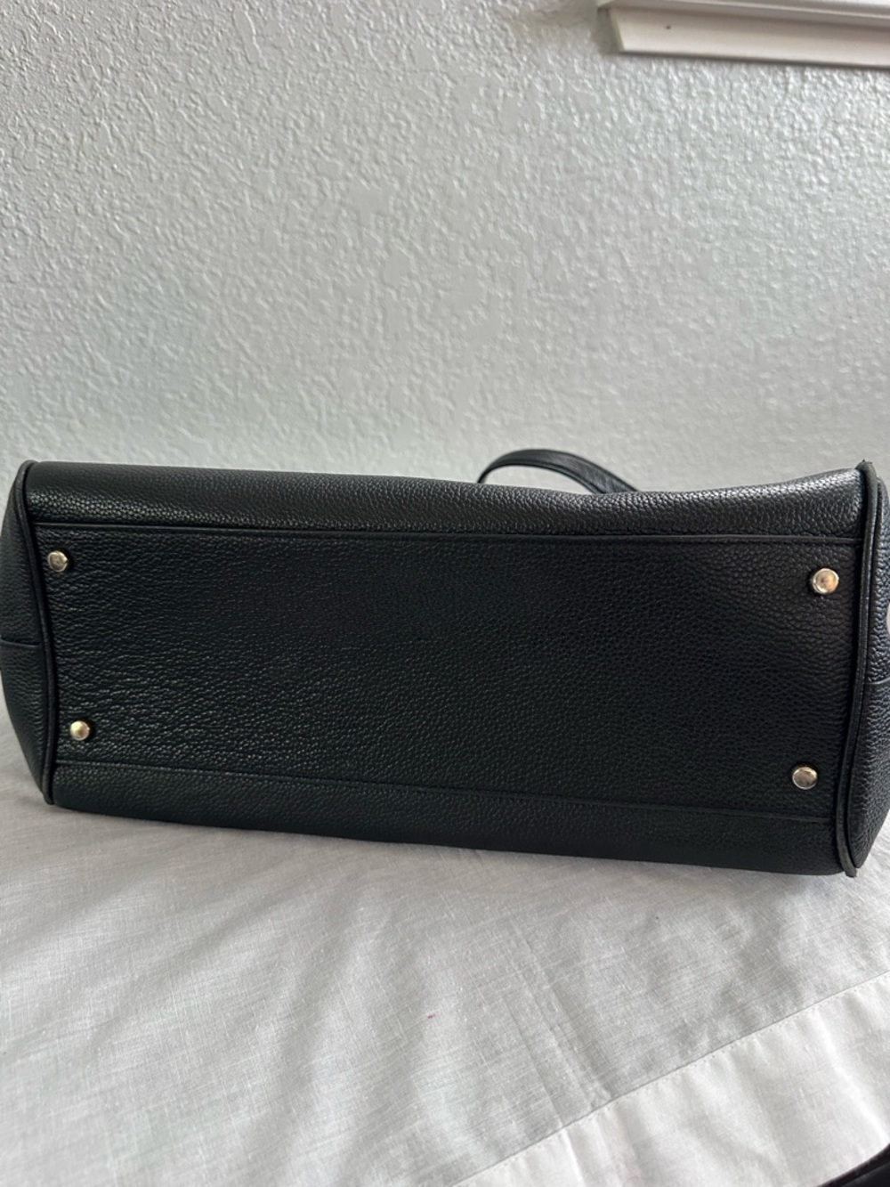 Kate Spade Black Pebbled Leather Satchel Shoulder Bag Top Handle Crossbody Tote - Picture 5 of 16